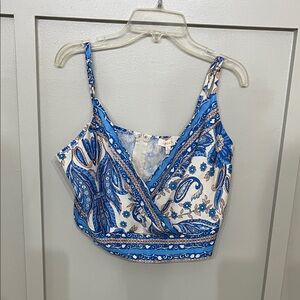 Vici Blue and White Paisley Camisole